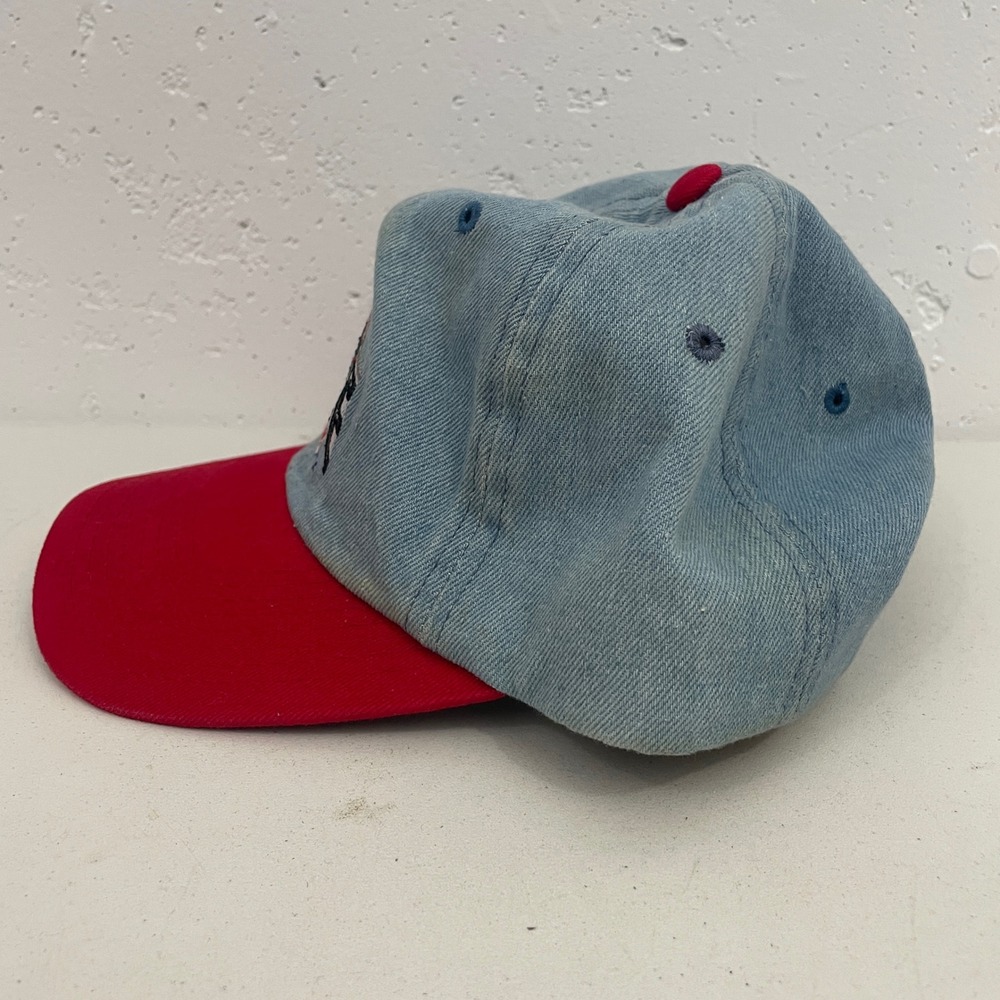VTG Annco Ohio State Buckeyes Denim Snapback Hat Cap Red Brim Collegiate Mens - Picture 3 of 7
